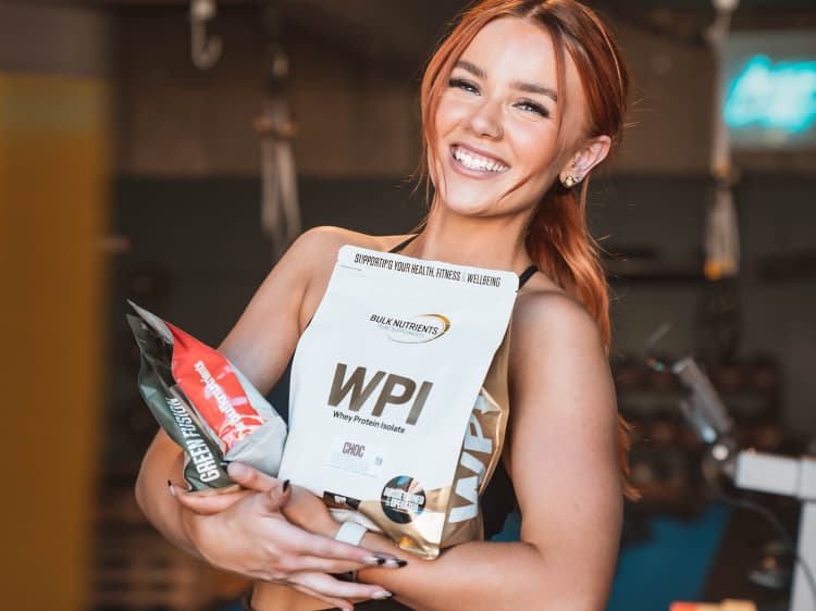 Bulk Nutrients ambassadors Emily Westgarth with Products