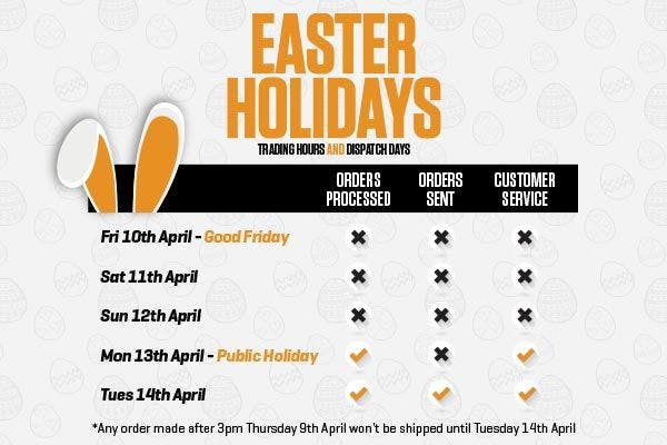 Easter holidays: Trading hours and dispatch days.