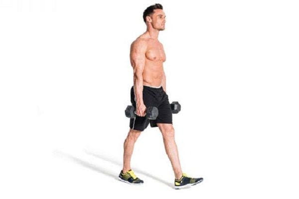 Dumbbell farmers walks are great for training your forearms