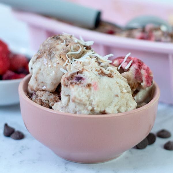 High Protein Vegan Choc Berry Ice Cream recipe from Bulk Nutrients