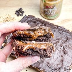 High protein Nutty Caramel Brownies recipe from Bulk Nutrients
