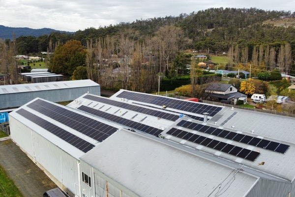 Grove's roof with solar panels - 100KW solar system