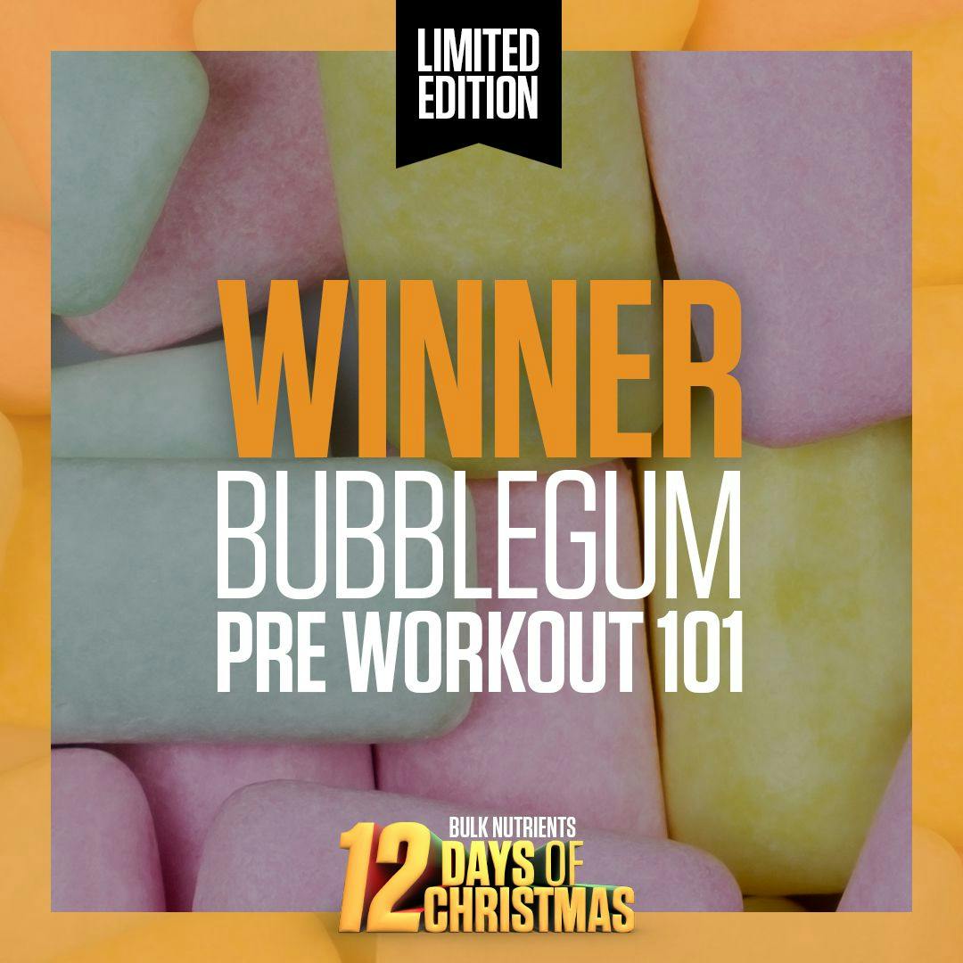 Bulk Nutrients' 12 Days of Christmas 2020 Winners: Pre Workout 101 in Bubble Gum