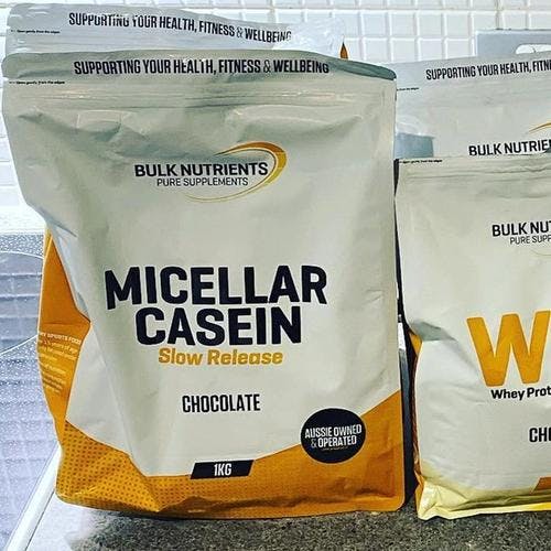 Bulk Nutrients' Micellar Casein Protein - photo courtesy of @ursus_strength