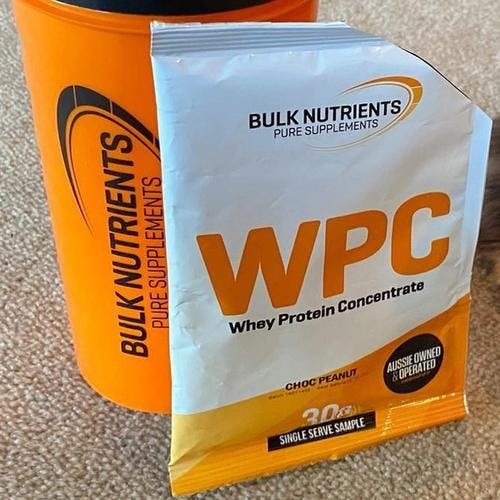 Bulk Nutrients' Whey Protein Concentrate Sample Pack - photo courtesy of @nido.nahla.the.minidachshunds